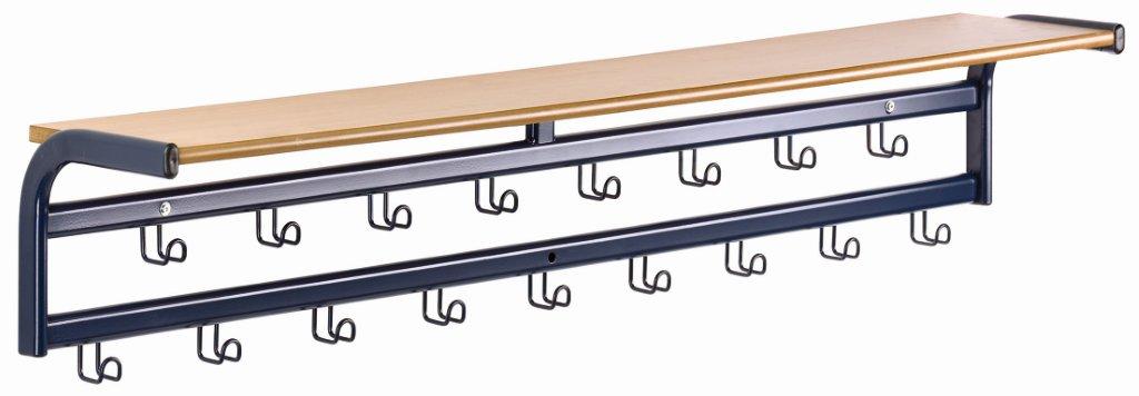 Věšák s policí 100 cm, 11 háčků