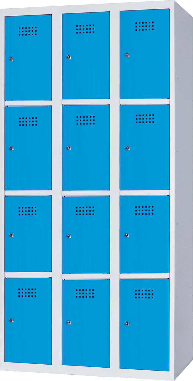 Boxová skříň na soklu, 12 boxů, 185 x 90 x 50 cm