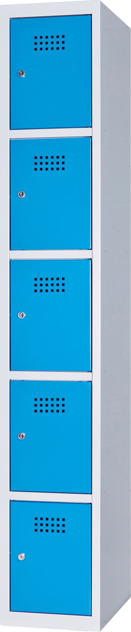 Boxová skříň na soklu, 5 boxů, 185 x 30 x 50