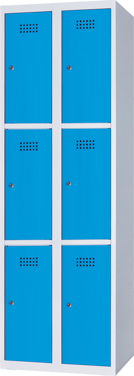 Boxová skříň na soklu, 6 boxů, 185 x 60 x 50 cm